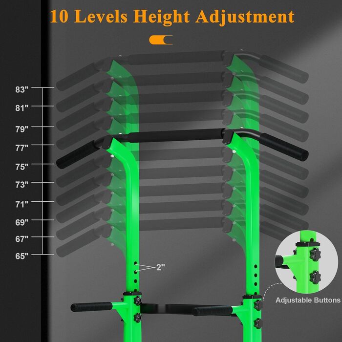 Стойка для віджимань та підтягувань SogesPower, регульована висота, для дому, фітнесу, тренувань