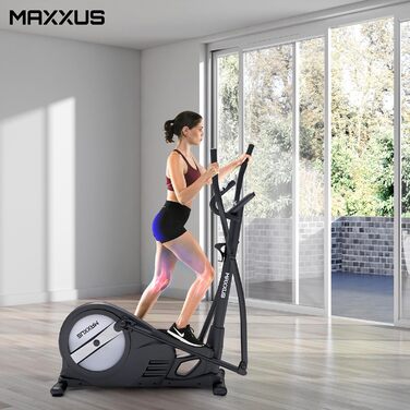 Еліптичний тренажер MAXXUS CX 3.0 - 26 кг, 12 програм, 16 рівнів навантаження, магнітна система гальмування, до 135 кг, LCD, Bluetooth, підставка для планшета, датчики пульсу