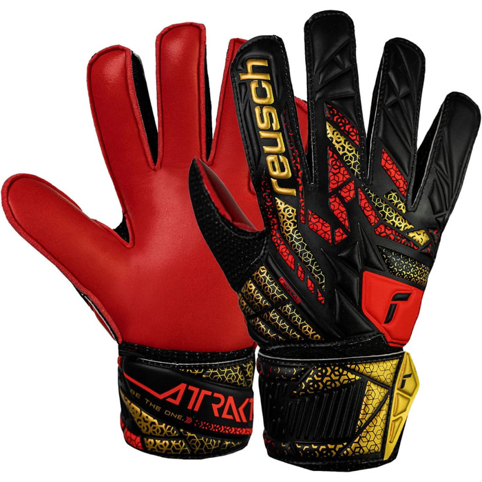 Воротарські рукавички Reusch Attrakt Solid Junior - дитячі, для футболу, чорно-золоті, розмір 7