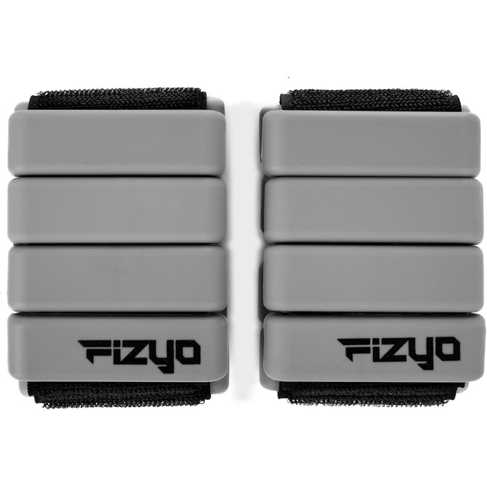 Регульовані вантажі на зап'ястя Fizyo – комплект з 2 шт. Міцні та портативні вантажі для зап'ястя та щиколоток для йоги, танців, балету, пілатесу, кардіо, аеробіки, ходьби (Сірий, 2x225г)