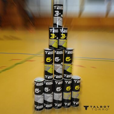 Badminton balls Talbot-Torro Tech 350 - 3 або 6 штук, різні кольори/швидкості, нейлонові, для гри в приміщенні та на вулиці.