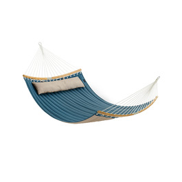 Гамак SONGMICS для 2 осіб з подушкою, сірий-бежевий, 200 x 140 см, до 225 кг, з роздільними бамбуковими стійками