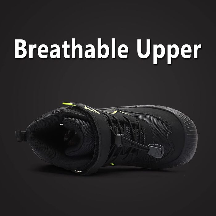 Дитячі трекінгові черевики FLIOZY - чорні, дихаючі, з антиковзкою підошвою, розмір 28 EU