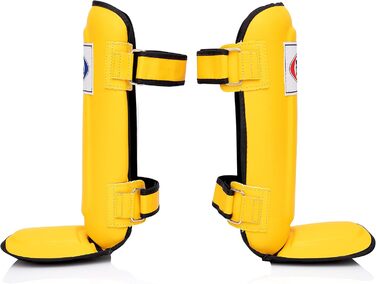 Щитки для гомілок Fairtex SP3 жовті, універсальні, для муай-тай, MMA, легкі та міцні, для чоловіків, жінок і дітей, розмір M