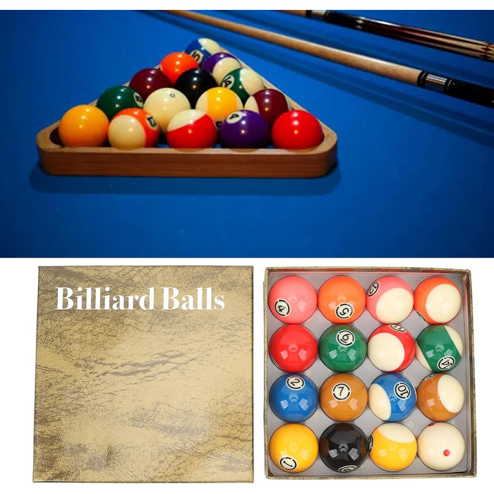 Набір куль для більярду, 16 штук, 5,72 см, кульки для більярдного столу, набір для тренувань