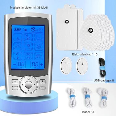 Пристрій TENS EMS від Tosucs: електростимулятор з 10 електродів для зняття болю та масажу спини