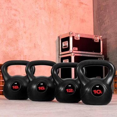 Кетлбел Hop-Sport 4-20 кг з пластику: для ефективних тренувань вдома, ергономічні ручки, обладнання для домашнього фітнесу