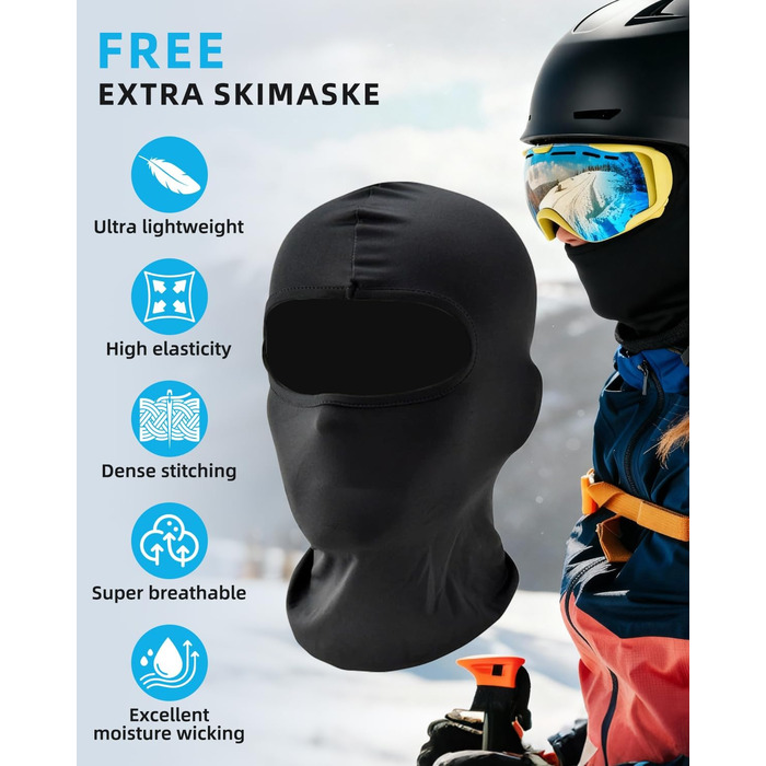 Шолом для сноуборду та лиж для чоловіків та жінок, чорний, розмір L (59-61 см)