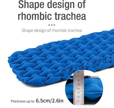 Naturehike Ultraleichte Isomatte - Надувна туристична каремат Naturehike 6.5 см для кемпінгу та походів (Блакитна)