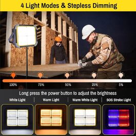 ERAY Сонячний LED прожектор 150W з акумулятором 7800mAh, 336 LED, 4 режими, 3 способи зарядки, портативний кемпінговий ліхтар та робоча лампа для кемпінгу, гаража, надзвичайних ситуацій на відкритому повітрі (сірий)