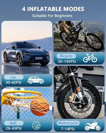 Електрична повітряна помпа SERVOMASTER з манометром, акумуляторна, 150 PSI, LED, для велосипеда, авто, мотоцикла