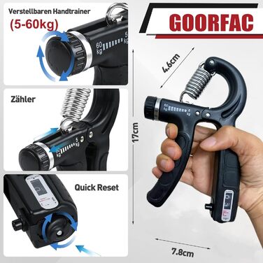 Набір для тренування сили рук та пальців Goorfa, 6 шт. Регульований тренажер для кисті та зап'ястя