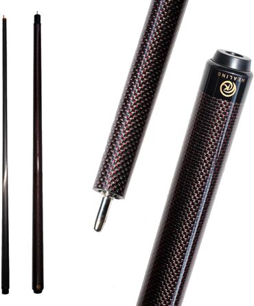 Кю Білліард KHEALING з карбону, 58 дюймів, 1/2-дюймова структура, 3-зубчастий з'єднувач, наконечник 12.4 мм, вага 540-567 г, для професійних гравців, червоний