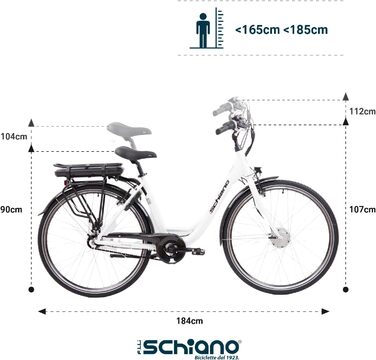 Електровелосипед F.lli Schiano E-Moon 28'' для чоловіків і жінок, до 25 км/год, з акумулятором, мотором, Nexus 7, багажником, електричний велосипед-педелек з великою дальністю ходу