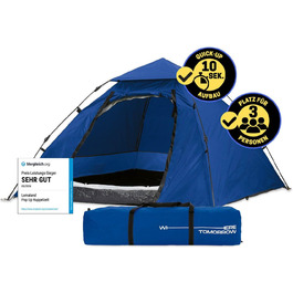 Намет Lumaland Outdoor Kuppelzelt для кемпінгу та подорожей, 2-3 особи, 215x195x120 см, блакитний