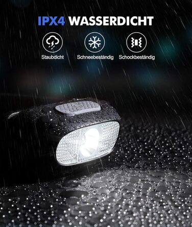 Налобний ліхтар LED, 2 шт. - перезарядна суперяскрава модель з 5 режимами, біле та червоне світло, IPX4 вологостійкий, регульований кут 60° для бігу/кемпінгу/дорослих