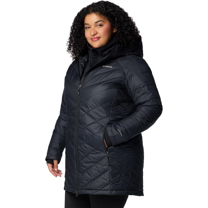 Жіноча зимова куртка-пальто Columbia First Generation Heavenly Long Hooded Jacket, чорна, розмір L