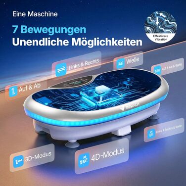 Віброплатформа MERACH CV55 4D для схуднення та масажу, біла
