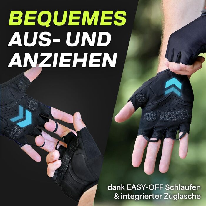 Велосипедні рукавички MACCIAVELLI® для чоловіків та жінок | З гелевими вставками, дихаючі, з підкладкою | Рукавички для MTB, шосе, трекінгу | Чорний, розмір L