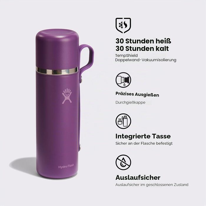 Термос-кухоль Hydro Flask з ізольованої нержавіючої сталі для кави та чаю, 800 мл, колір Trillium Pink