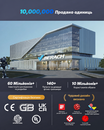 Мініеліпс MERACH E32-2025 — електричний тренажер для дому з пультом дистанційного керування, дисплеєм та неслизьким покриттям, 12 швидкостей, тихий і портативний, чорний