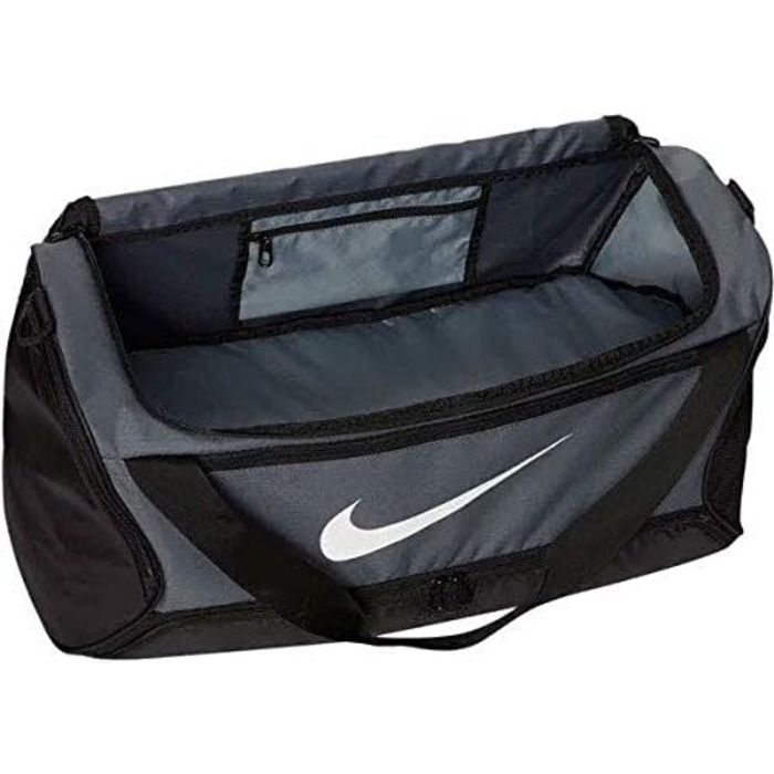 Спортивна сумка Nike Brasilia Training Medium 61 см, сірий/чорний/білий