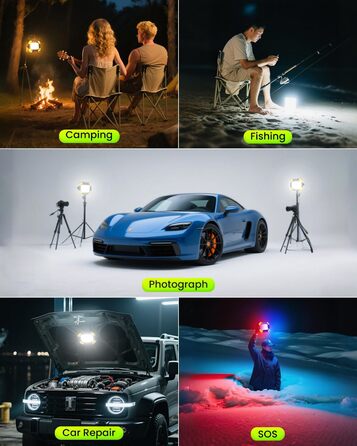 LED прожектор на акумуляторі CLV 200W, 20000mAh, IP66, вологостійкий, 4 режими, 2 рівні яскравості, для кемпінгу, USB, сонячна панель, для будівництва, жовтий