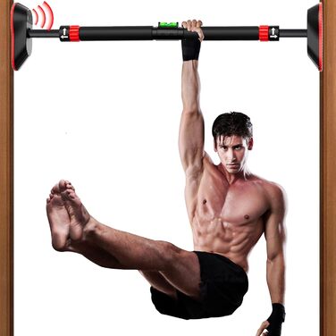 Климмер для дверного отвору FumyFumy, турнік для дверей, обладнання для калістеніки, висувна стійка для підтягувань 73-100 см, вантажопідйомність до 220 кг з сигналізацією безпеки