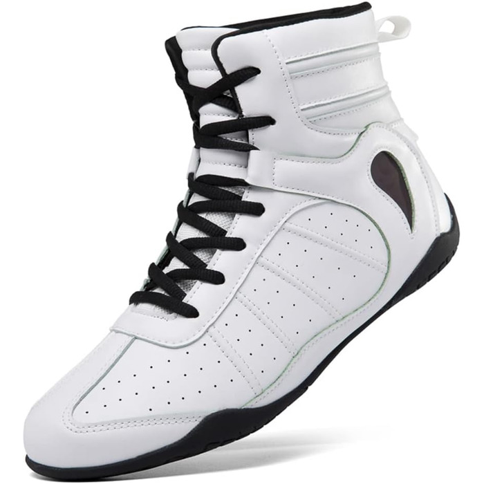 Боксерські черевики для чоловіків та жінок, фітнес, тренування, бокс (44 EU, білий)