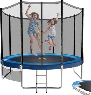 Трамплін JUMMICO Outdoor для дітей з драбиною та боковою кишенею, Ø 183/228/305/366/427 см, сертифікат GS