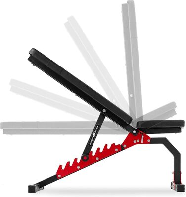 Регульована лавка для жиму Marbo Sport MH-L114 2.0, чорна, універсальна фітнес-лавка для тренувань, багатофункціональна, для дому та спортзалу