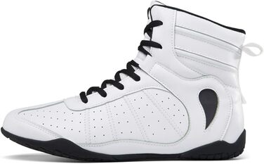 Боксерські черевики для чоловіків та жінок, фітнес, тренування, бокс (44 EU, білий)