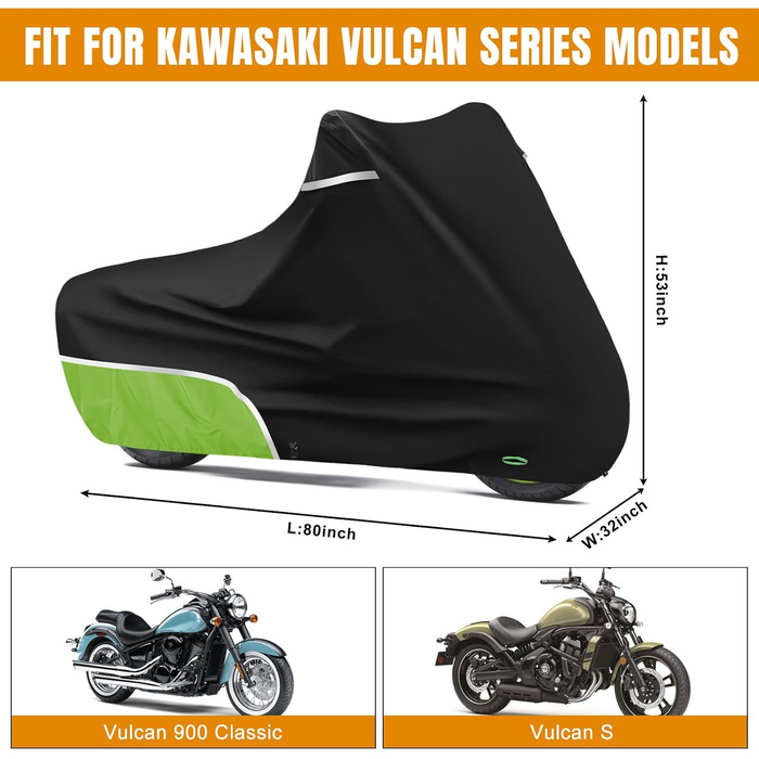 Водонепроникний чохол для мотоцикла 420D Oxford, сумісний з Kawasaki Z900, Z1000, Z750, ER6N, Z800, Vulcan S (без багажника)