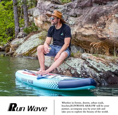 Надувна SUP-дошка Runwave з антиковзким покриттям, комплект аксесуарів, широка стійка, плавники для контролю, для підлітків і дорослих початківців