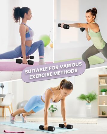 Набір гантелей Fragraim регульовані, 5,44 кг, 4-в-1, для дому, з м'якими ручками, чорний