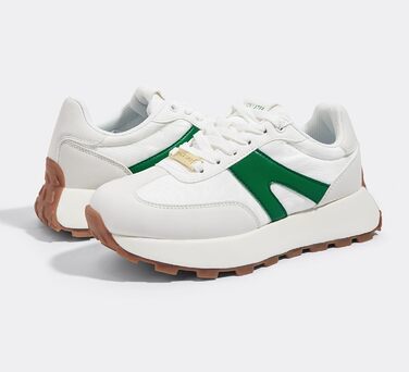 Кросівки жіночі Lucky Step на платформі, ретро-стиль, для бігу, тенісу та повсякденного носіння (Сіро-зелені, 41 EU)