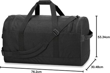 Спортивна сумка Dakine EQ Duffle 70 л, чорна, міцна та зручна, з двосторонньою блискавкою, легка для транспортування