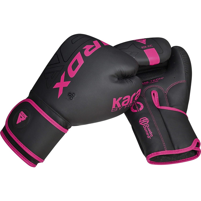 Дитячі боксерські рукавички RDX KARA 6oz, рожеві, шкіра Maya Hide, для муай-тай, кікбоксингу, MMA та тренувань на мішку