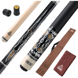 CUESOUL Більярдний кий 58 дюймів, 21oz, 13 мм наконечник, з Irish Wrap, у синьо-коричневій сумці (PC027)