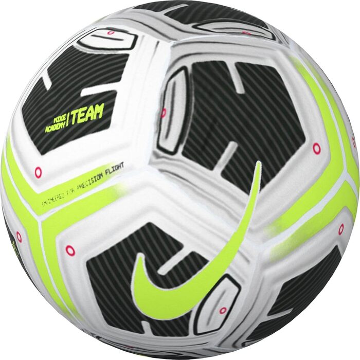 Футбольний м'яч Nike Academy Team FA24, розмір 5, білий/чорний/жовтий
