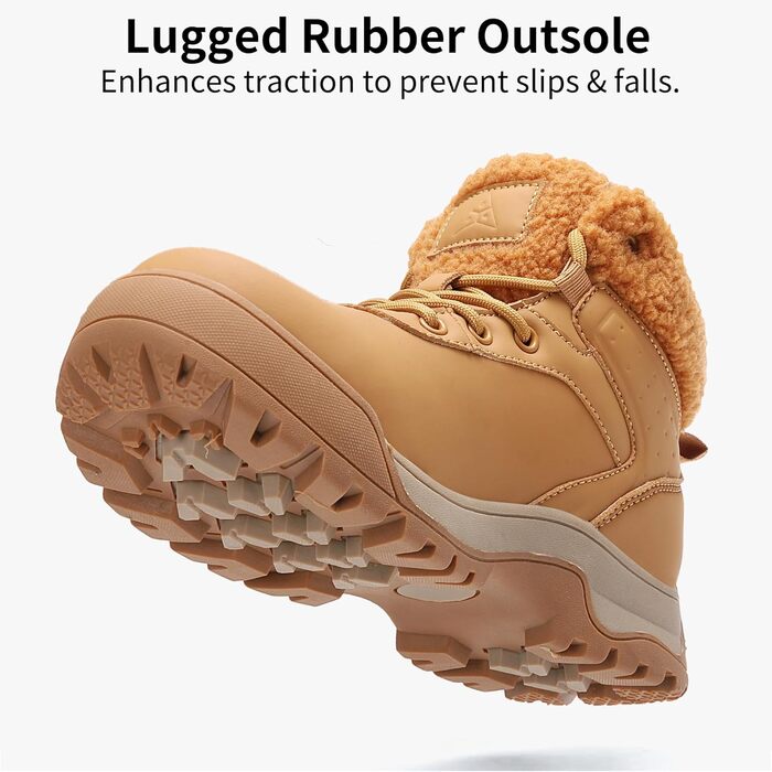Зимові черевики для жінок, снігоступи, утеплені хутром, антиковзаюча підошва, для холодної погоди (41 EU, Коричневий)