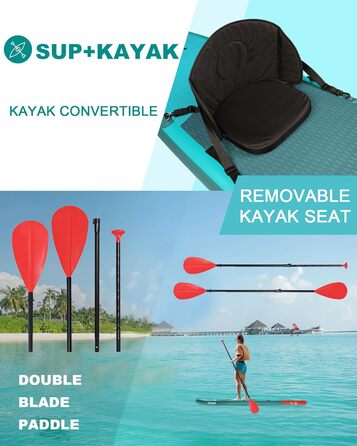 Надувна SUP-дошка Jolldo 320 см з веслом, насосом, рюкзаком, лейшою, водонепроникним кейсом і ремкомплектом, деревне забарвлення