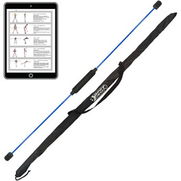 Гімнастичний еластичний штанг Swingstick Best Sporting, синій, з сумкою та інструкцією, для фітнесу та тренування всього тіла, 16 вправ, фітнес-бар для дому