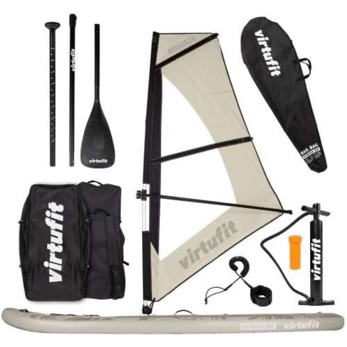 Надувна сап-дошка Virtufit Surfer 305 з вітрилом, помаранчева/бірюзова/бежева, комплект аксесуарів