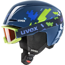 Дитячий лижний шолом та маска uvex S56s317, 51-55 см, синій, для хлопчиків і дівчаток