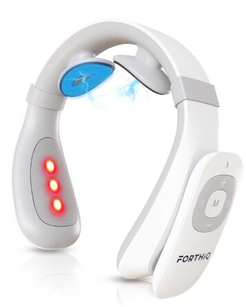 FORTHiQ Масажер для шиї з підігрівом, електричний масажер для шиї, 15 рівнів, портативний, 2025 Edition