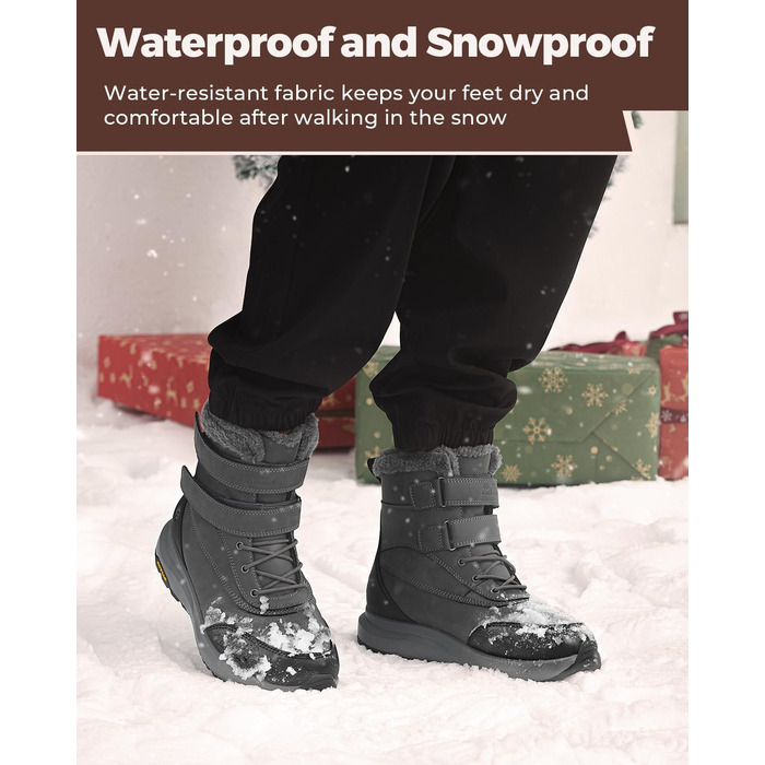 Черевики зимові чоловічі FitVille широкі (X-Weit) теплі водонепроникні сірі (42.5 EU)