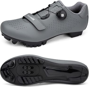 Велотуфлі для чоловіків та жінок Mountainbike, MTB, Radsport, сумісні з SPD підошвою (40 EU, сірий)