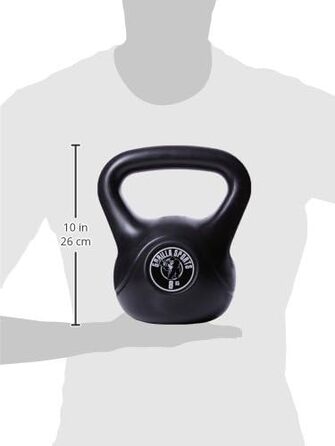 Kettlebell GORILLA SPORTS, пластикова гиря для фітнесу, різні ваги 2-20 кг, з/без підставки