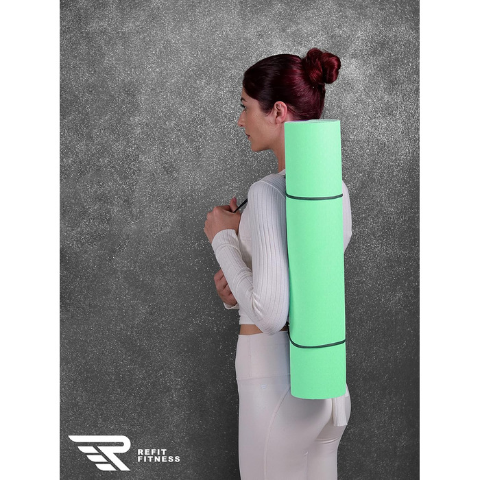 Йога мат Perfect-Fit 190 x 60 x 0,6 см [GeckoGrip & Sensi-Plus TPE] - Нековзна спортивна мат для йоги з ремінком | Безпечна та екологічна